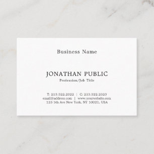 Classic Look Elegant Minimalist Nostalgy Plain Business Card