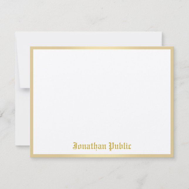 Classic Look Gold Handwritten Name Template Flat (Front)