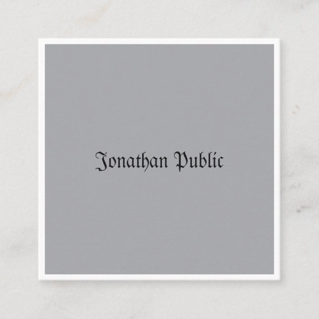 Classic Look Professional Minimalist Nostalgic Square Business Card (Front)