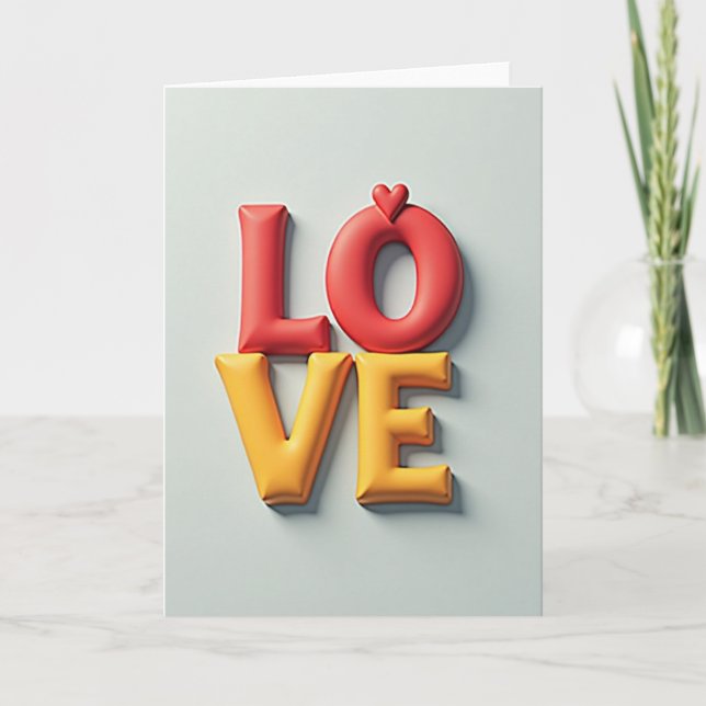 Classic Love Balloon Card (Front)