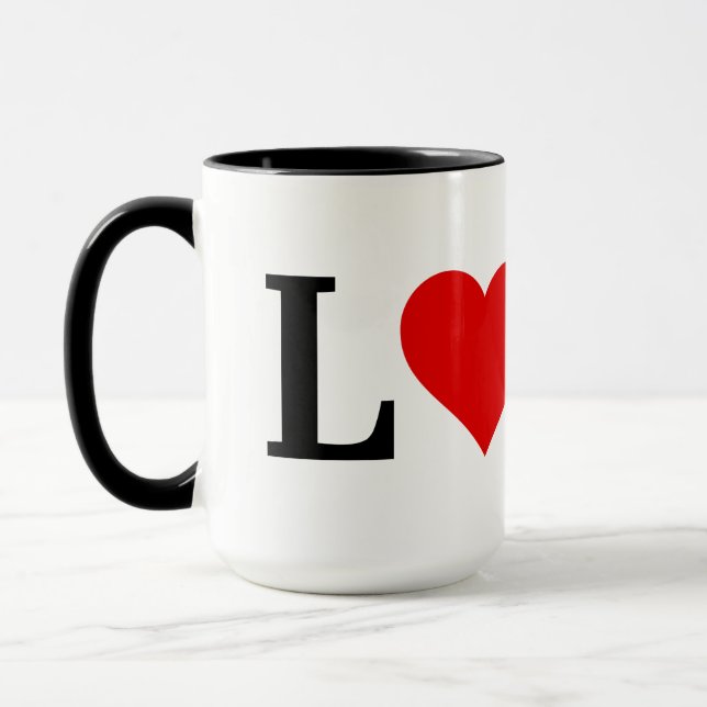 Classic LOVE Heart Elegant Minimalist Mug (Left)