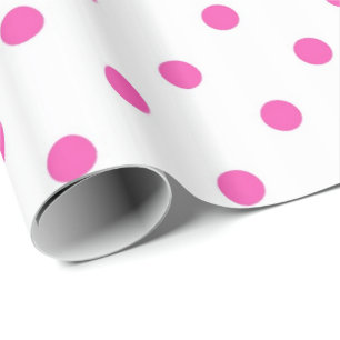 Classic, lovely,elegant pink & white  polka dots wrapping paper