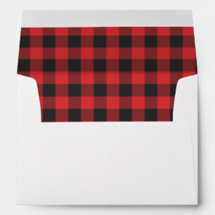 Classic Lumberjack Red Black Plaid Envelope