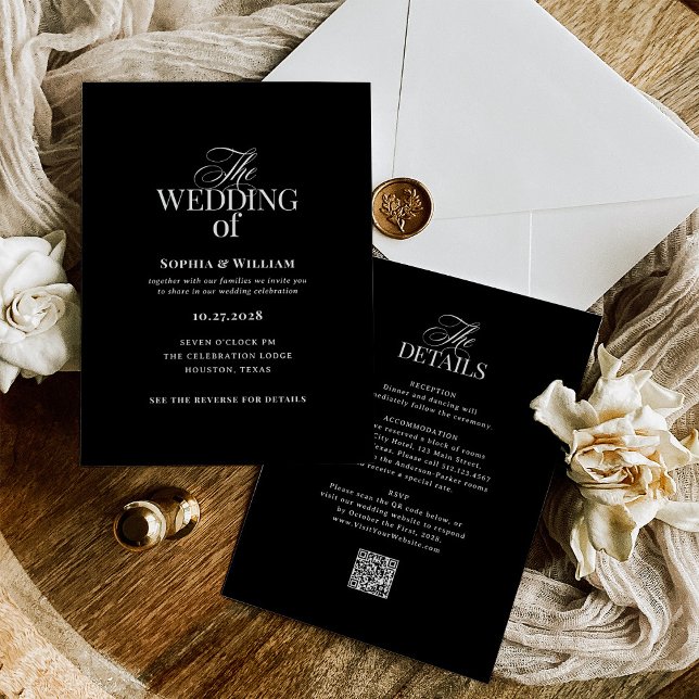 Classic Luxe Black | All in One QR Code Wedding Invitation (Creator Uploaded)