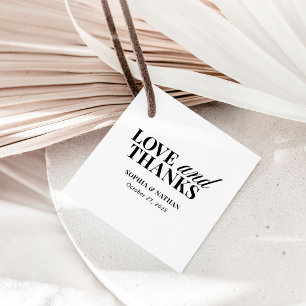 Classic Luxe Black and White Wedding Thank You Favour Tags