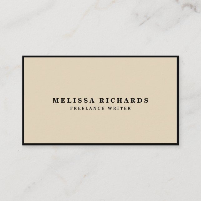 Classic Luxe Black and White with Social Media Business Card (Front)