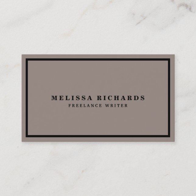 Classic Luxe Black and White with Social Media Business Card (Front)