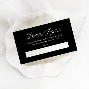 Classic Luxe   Black Diaper Raffle Enclosure Card