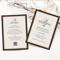 Classic Luxe | Brown Neutral RSVP QR Code Wedding