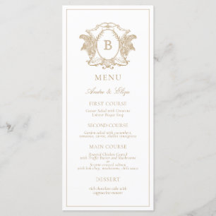 Classic Luxe Crest Monogram Wedding Menu