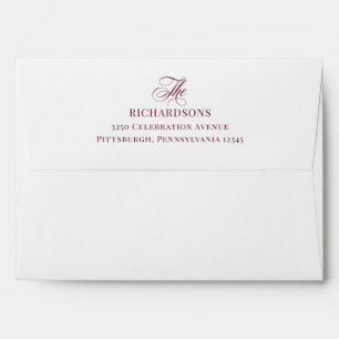 Classic Luxe Elegant Burgundy and White Envelope