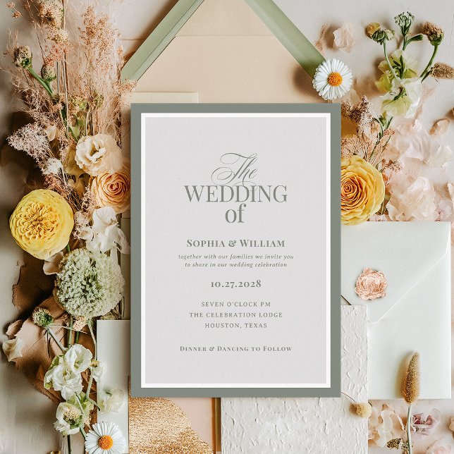 Classic Luxe | Elegant Sage Green Wedding Invitation (Creator Uploaded)
