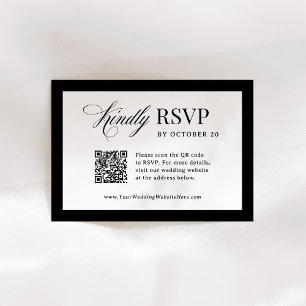 Classic Luxe   Elegant Scannable QR Code Wedding RSVP Card