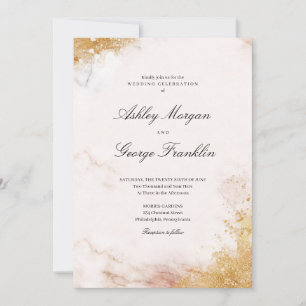 Classic Luxe Marble Wedding Invitation