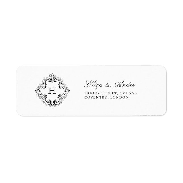 Classic Luxe Monogram Return Address Labels (Front)