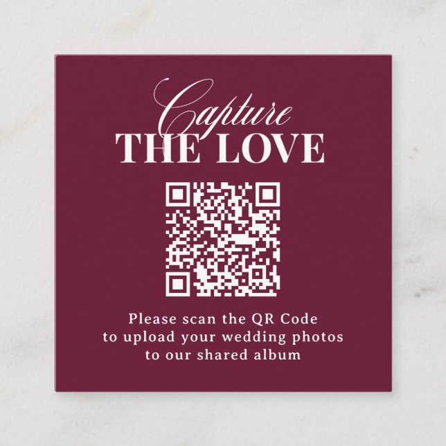 Classic Luxe | QR Code Wedding Capture the Love Enclosure Card (Front)