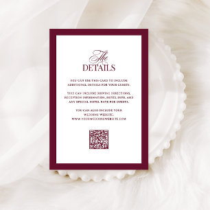 Classic Luxe QR Code Wedding Guest Details Enclosure Card