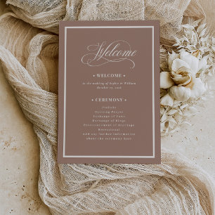 Classic Luxe   Soft Mocha Taupe Neutral Wedding Programme