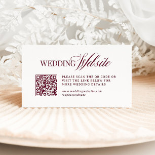 Classic Luxe Wedding Website QR Code Enclosure Card
