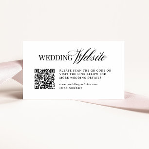 Classic Luxe   Wedding Website QR Code Enclosure Card