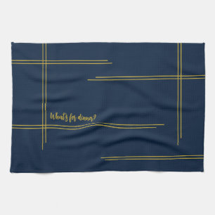 Classic luxury Navy and Gold  Dinner? Tea Towel