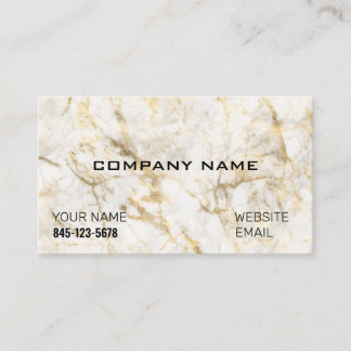 Classic Luxury White & Gold Marble Business Card