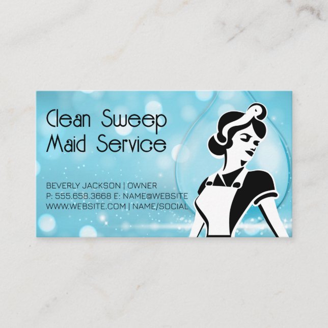 Classic Maid | Cleaner Business Card (Front)