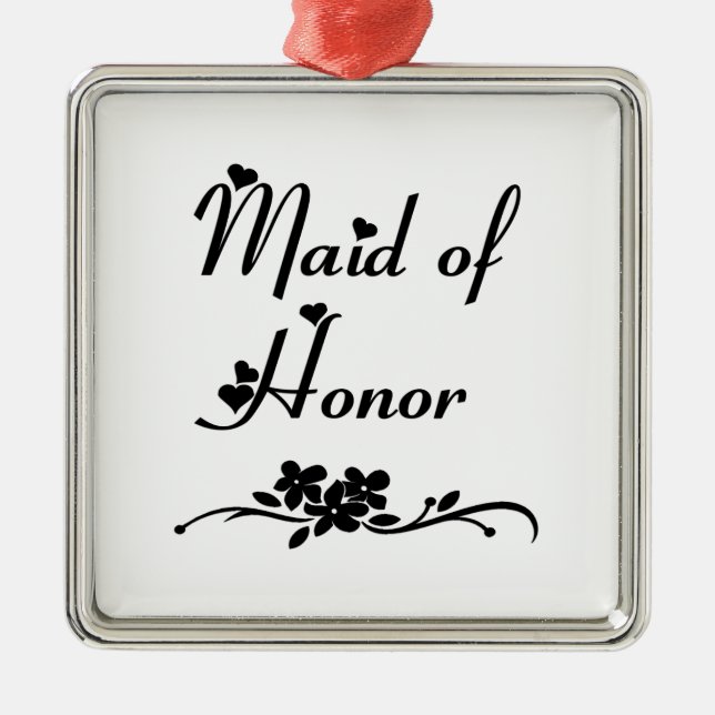 Classic Maid Of Honour Metal Tree Decoration (Front)