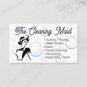 Classic Maid Style   House Cleaner Business Card