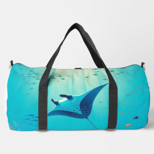 Classic, manta ray coastal art duffle bag