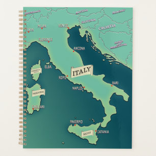 Classic Map Of Italy Planner