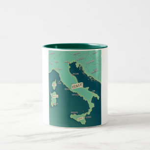 Classic Map Of Italy Two-Tone Coffee Mug