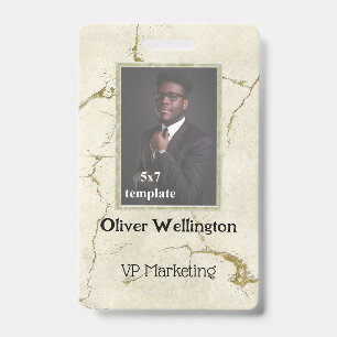 Classic Marble Convention Employee ID Tag Badge