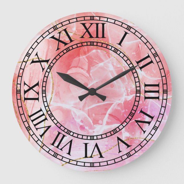 Classic Marble Roman Numerals Wall Clock (Front)