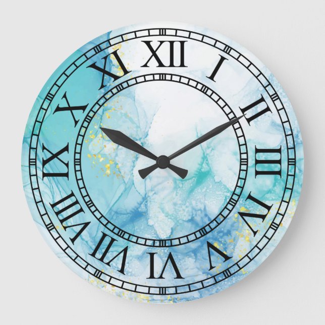 Classic Marble Roman Numerals Wall Clock (Front)
