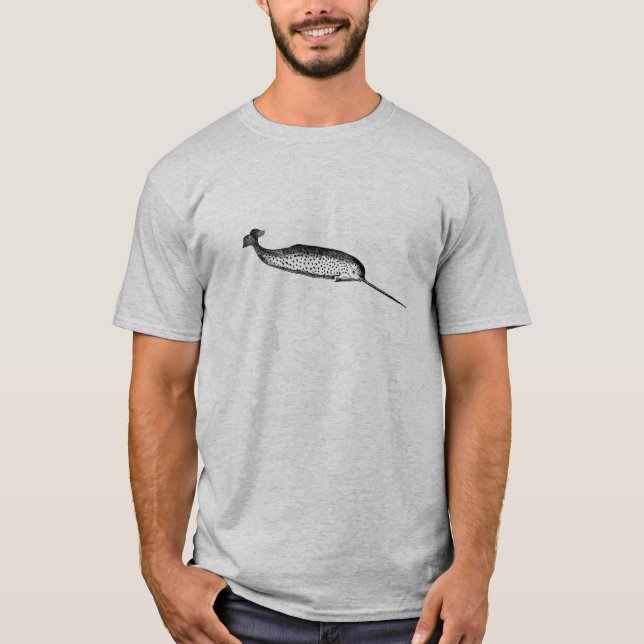 Classic Marine Etching - Narwhal T-Shirt (Front)