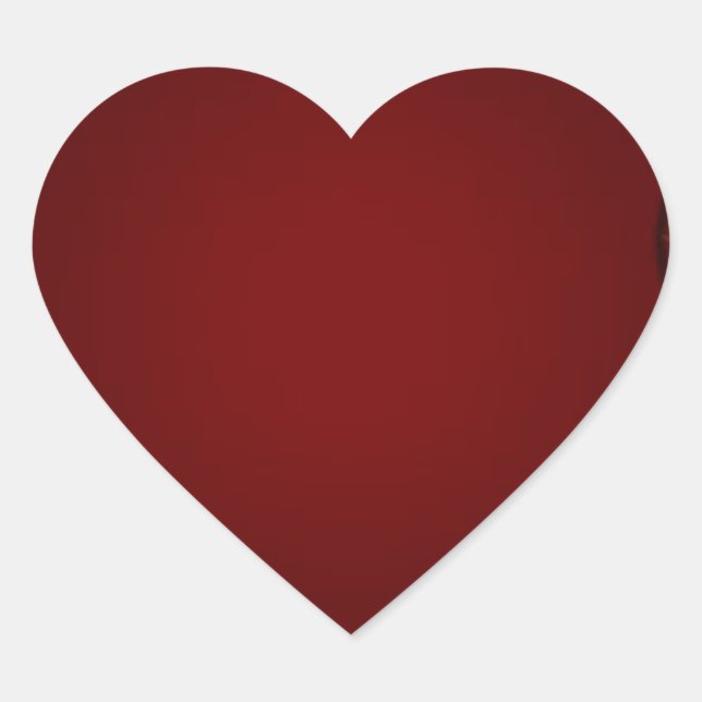 CLASSIC MAROON AND GOLD DESIGN HEART STICKER (Front)