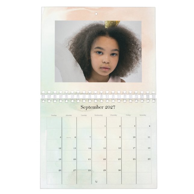 Classic Maroon Merry Christmas 2026 Calendar (Sep 2027)