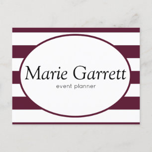 Classic Maroon Stripes Business Postcard