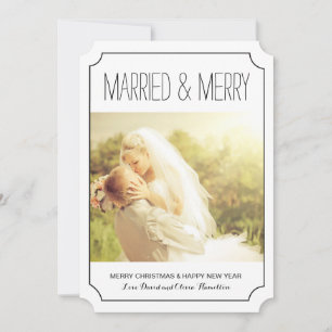 Classic Married and Merry Christmas Photo Cards