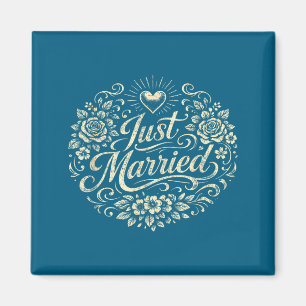 Classic married newlywed love honeymoon holiday magnet