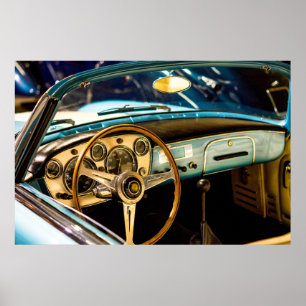 Classic Maserati Cabriolet Dashboard Poster