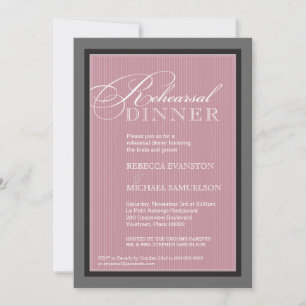 Classic Mauve Pinstripe Rehearsal Dinner Invitation