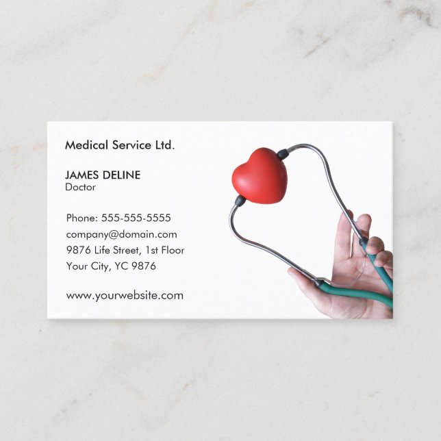 Classic Medical Doctor Business Card Template (Front)