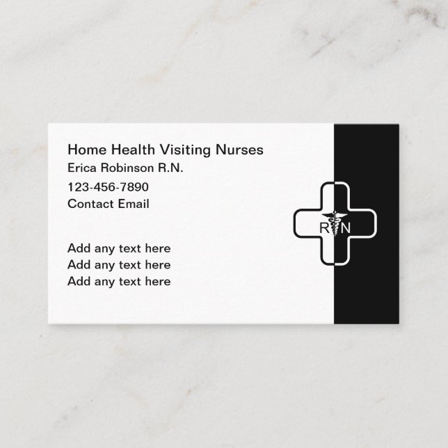 Classic Medical Home Health Nursing Business Card (Front)