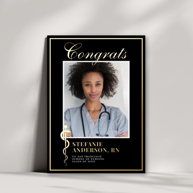 Classic Medical Nursing Photo Foil Graduation  (Creator Uploaded)