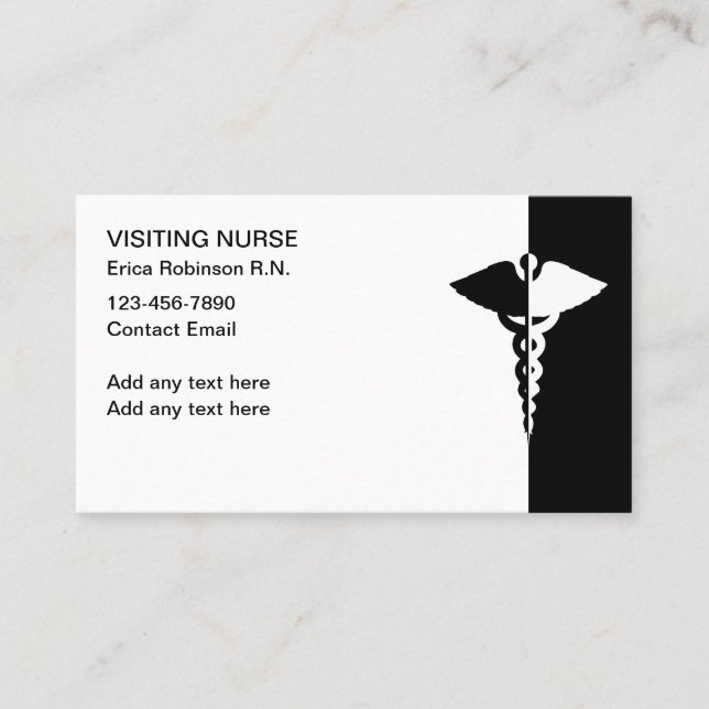 Classic Medical Visiting Nurse Theme Business Card (Front)