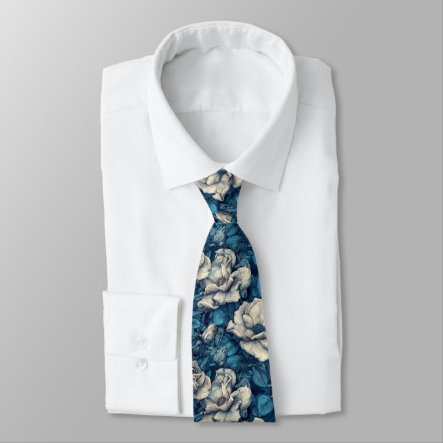 Classic Men Gifts Gardenias Flower Tie (Tied)