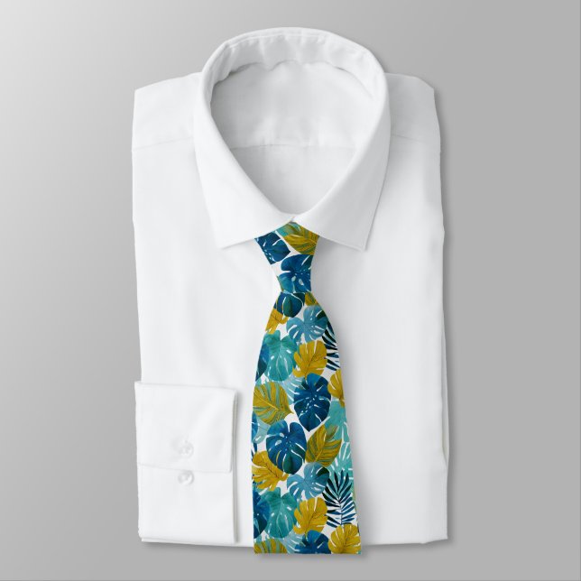 Classic Mens Accessories Tropical Flower Tie (Tied)