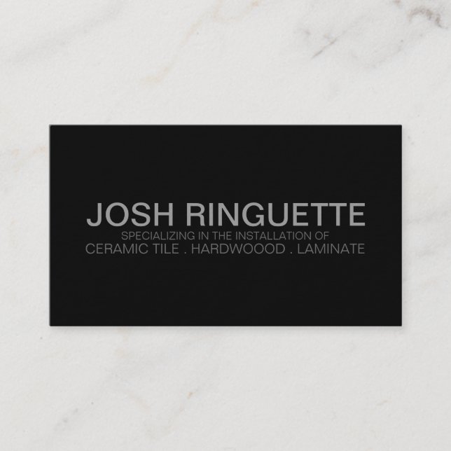 Classic men's black professional business card (Front)